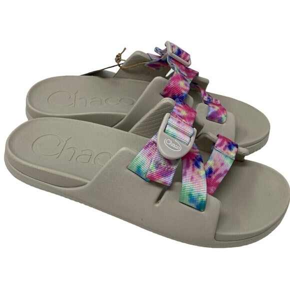 Chaco Chillos Kids Slip-On Sandals Size 6M Ultralight Comfort White Tye-Die - Picture 6 of 11